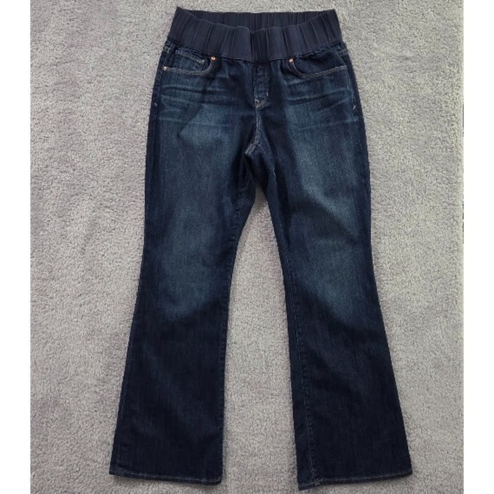 GAP Maternity 1969 Sexy Bootcut Jeans 32/14R Dark Wash Comfort Band Stretch‎